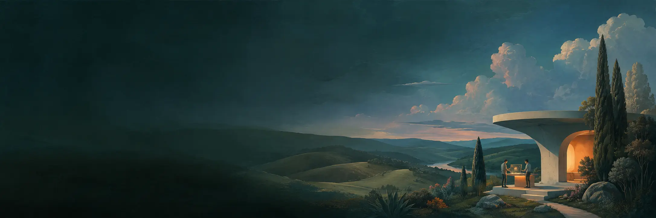 Paisagem ilustrada de fundo